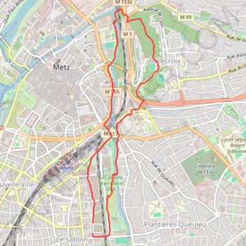 Itinéraire Metz, Seille&Bellecroix, distance, dénivelé, altitude, carte, profil, trace GPS