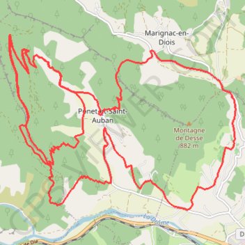 Itinéraire Ponet, Combe Mare et Tête Dure, distance, dénivelé, altitude, carte, profil, trace GPS