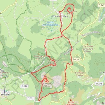 Itinéraire Mont Signon et Mont Mézenc, distance, dénivelé, altitude, carte, profil, trace GPS