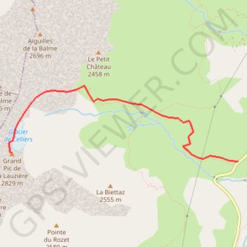 Itinéraire Grand Pic de la Lauzière, distance, dénivelé, altitude, carte, profil, trace GPS