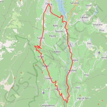 Itinéraire Cles, distance, dénivelé, altitude, carte, profil, trace GPS