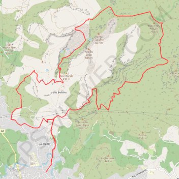 Itinéraire Les Escaouprès depuis la Treille, distance, dénivelé, altitude, carte, profil, trace GPS
