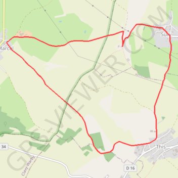 Itinéraire Tour de l'antenne de Sury, distance, dénivelé, altitude, carte, profil, trace GPS