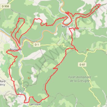 Itinéraire Les gorges de l'Aveyron, distance, dénivelé, altitude, carte, profil, trace GPS