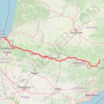 Itinéraire GTF5 - Pyrénées - HRP, distance, dénivelé, altitude, carte, profil, trace GPS