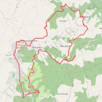 Itinéraire Saint-Romain-de-Lerps Marche à pied, distance, dénivelé, altitude, carte, profil, trace GPS