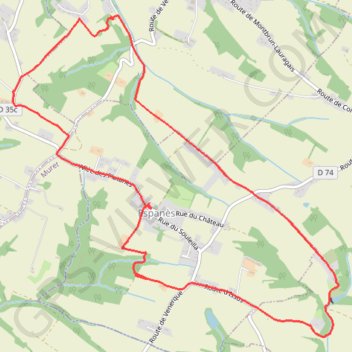 Itinéraire Autour d'Espanès, distance, dénivelé, altitude, carte, profil, trace GPS