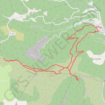Itinéraire Saint Laurent le Minier - Grotte et Pic d'Anjeau - Rocher de la Tude, distance, dénivelé, altitude, carte, profil, trace GPS
