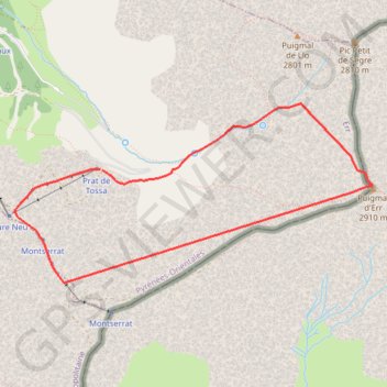 Itinéraire Mont puigmall derr, distance, dénivelé, altitude, carte, profil, trace GPS