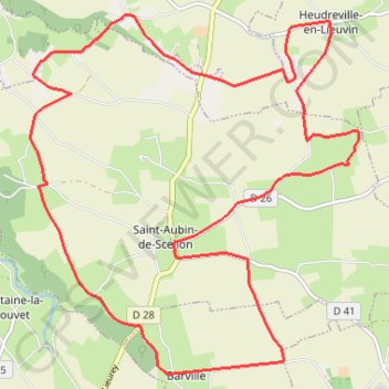 Itinéraire Boucle des chemins creux - Saint-Aubin-de-Scellon, distance, dénivelé, altitude, carte, profil, trace GPS