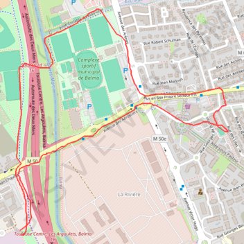 Itinéraire Chateau de l'Hers - Balma, distance, dénivelé, altitude, carte, profil, trace GPS