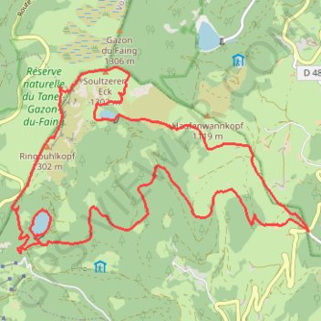 Itinéraire Wettstein, Lac Vert, Crête, Forlet, Hautes-Huttes, Wettstein, distance, dénivelé, altitude, carte, profil, trace GPS