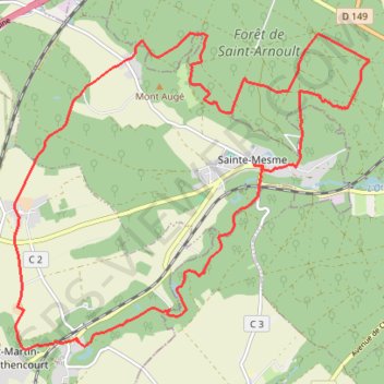 Itinéraire Autour de Sainte-Masmes, distance, dénivelé, altitude, carte, profil, trace GPS