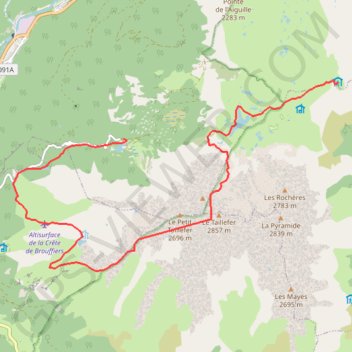 Itinéraire Le Taillefer par le Lac Fourchu depuis le Refuge, distance, dénivelé, altitude, carte, profil, trace GPS