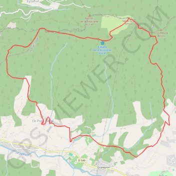 Itinéraire Montagnes du Poët et de Serre Gros, distance, dénivelé, altitude, carte, profil, trace GPS