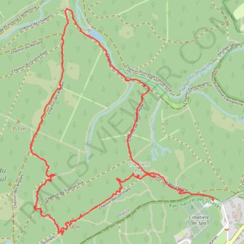 Itinéraire Boucle depuis le Cimetière de Spa par le Chemin des Orimiels, le Chemin des Anglais, l'Étang de Chawion et le Chemin de Maraifagne, distance, dénivelé, altitude, carte, profil, trace GPS