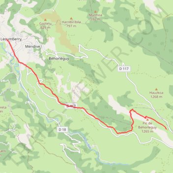 Itinéraire Ttutturrun gaindi ibilaldia, distance, dénivelé, altitude, carte, profil, trace GPS