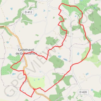 Itinéraire Castelnaud de Gratecambe - Cailladelles, distance, dénivelé, altitude, carte, profil, trace GPS