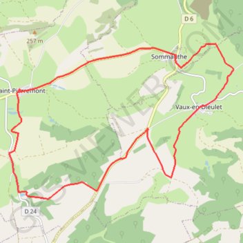 Itinéraire De Saint-Pierremont à Vaux-en-Dieulet, distance, dénivelé, altitude, carte, profil, trace GPS