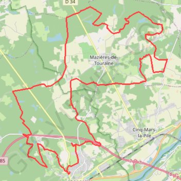 Itinéraire La Rando Gadoue - Langeais, distance, dénivelé, altitude, carte, profil, trace GPS