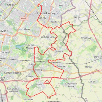 Itinéraire La Ronde des Rois - Roubaix, distance, dénivelé, altitude, carte, profil, trace GPS