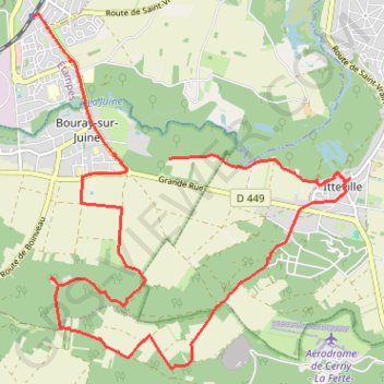 Itinéraire Bouray sur Juine - circuit d'Itteville, distance, dénivelé, altitude, carte, profil, trace GPS