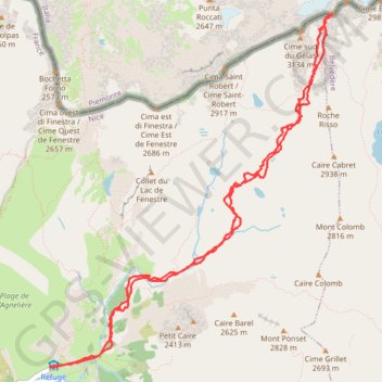 Itinéraire Balcon du Gelas, distance, dénivelé, altitude, carte, profil, trace GPS