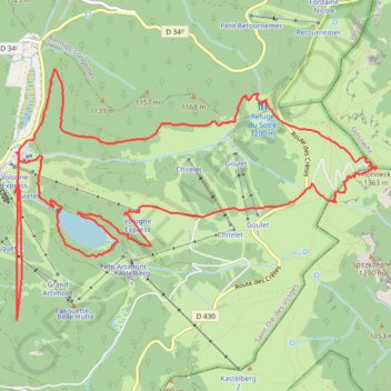 Itinéraire Hohneck, distance, dénivelé, altitude, carte, profil, trace GPS