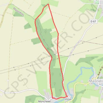 Itinéraire Le moulin de Visse, distance, dénivelé, altitude, carte, profil, trace GPS