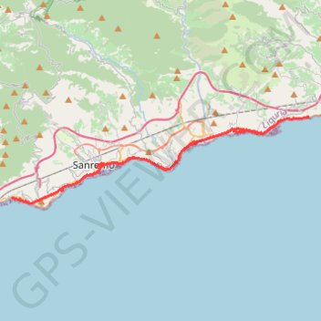Itinéraire Sanremo - Marathon ❤️, distance, dénivelé, altitude, carte, profil, trace GPS