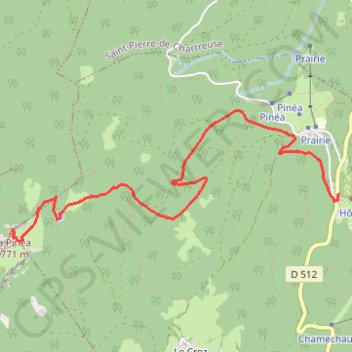 Itinéraire La Pinéa, distance, dénivelé, altitude, carte, profil, trace GPS