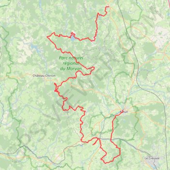 Itinéraire Saulieu - Autun, distance, dénivelé, altitude, carte, profil, trace GPS