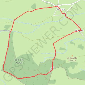 Itinéraire Le bois des Fraux - Lescure, distance, dénivelé, altitude, carte, profil, trace GPS