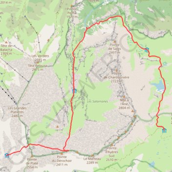 Itinéraire Refuge Moede Anterne à refuge de Platé, distance, dénivelé, altitude, carte, profil, trace GPS