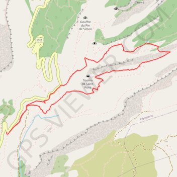 Itinéraire Glacière - Saint-Pons, distance, dénivelé, altitude, carte, profil, trace GPS