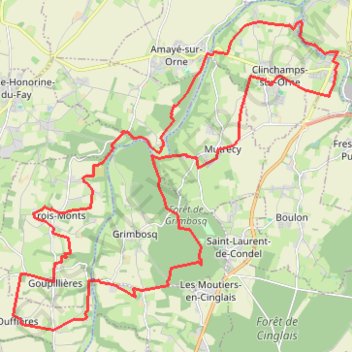 Itinéraire Laize-la-Ville - Grimbosq, distance, dénivelé, altitude, carte, profil, trace GPS
