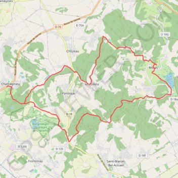 Itinéraire Rando des Étangs - Chamagnieu, distance, dénivelé, altitude, carte, profil, trace GPS