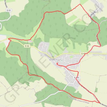 Itinéraire Montmain, distance, dénivelé, altitude, carte, profil, trace GPS