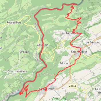 Itinéraire le noirmont-17218834, distance, dénivelé, altitude, carte, profil, trace GPS