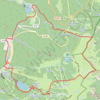 Itinéraire La Bresse - Le Hohneck - Retournemer, distance, dénivelé, altitude, carte, profil, trace GPS
