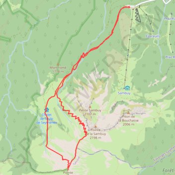 Itinéraire La Sambuy-Chaurionde, distance, dénivelé, altitude, carte, profil, trace GPS
