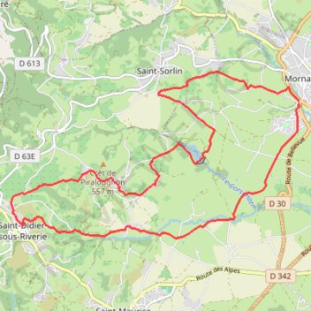 Itinéraire Mornant, Saint Didier sous Riverie, distance, dénivelé, altitude, carte, profil, trace GPS