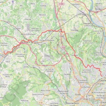 Itinéraire Lyon L'Arbresle, distance, dénivelé, altitude, carte, profil, trace GPS