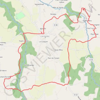Itinéraire Rando de LANVELLEC, distance, dénivelé, altitude, carte, profil, trace GPS