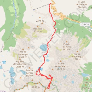 Itinéraire J1 Pics Bassiero E y Los Tres Puis, distance, dénivelé, altitude, carte, profil, trace GPS