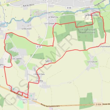 Itinéraire Les lavoirs de Chailly-en-Brie, distance, dénivelé, altitude, carte, profil, trace GPS