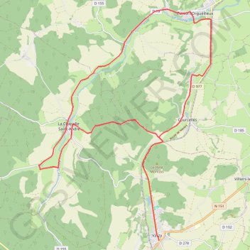 Itinéraire Circuit du château et de l'église de Corbelin - Varzy, distance, dénivelé, altitude, carte, profil, trace GPS