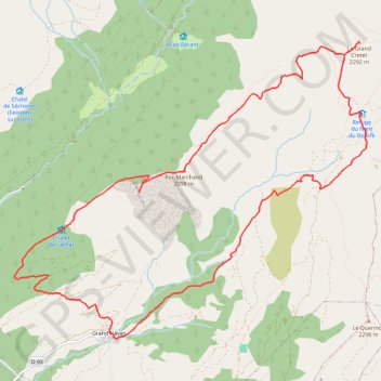 Itinéraire Le Grand Crétet (Beaufortain), distance, dénivelé, altitude, carte, profil, trace GPS