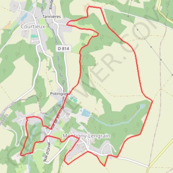 Itinéraire Les hameaux de Montigny, distance, dénivelé, altitude, carte, profil, trace GPS
