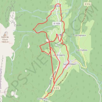 Itinéraire Circuit raquette balisé des Reys et du Villard à Saint Philibert, distance, dénivelé, altitude, carte, profil, trace GPS